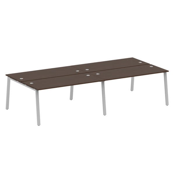 Рабочая станция на 4 рабочих места на А-образном м/к Metal System Style БА.СМ-4.4 3200x1475x750 (Венге Цаво/Серый металл)