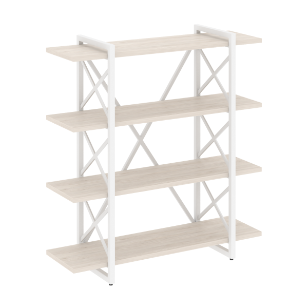 Стеллаж на регулируемых опорах-4 полки VR.L-MST.O-4.8V 1200x400x1280 (Денвер Светлый/Белый металл)