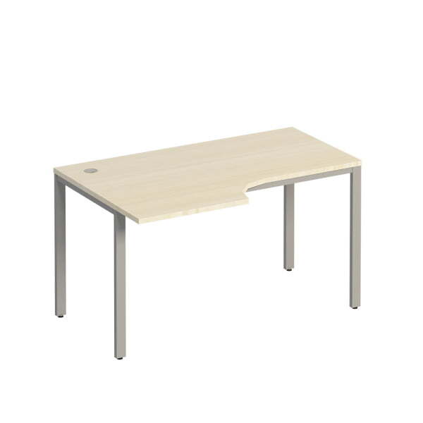 Стол эргономичный левый на металлокаркасе  Комфорт МП2 К 195 1400x900x750 (Дуб шамони светлыйСерый)