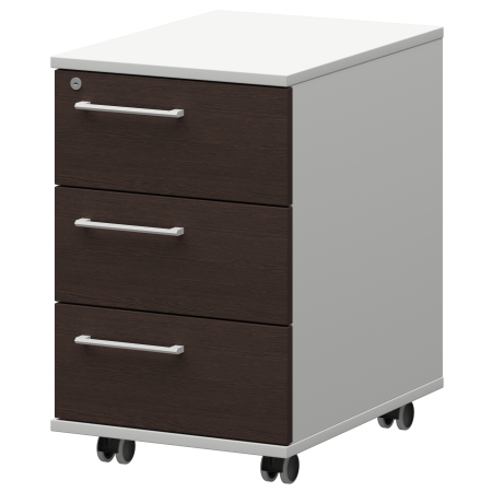 Тумба мобильная/подвесная правая Кортез KZT-61R 416x568x648 (Дуб венге/Белый)