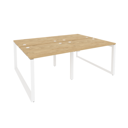 Рабочая станция на О-образном м/к Onix O.MO-D.RS-4.1.7 1960x1475x750 (Тиквуд Светлый/Белый Металл)