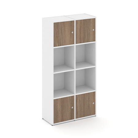 Стеллаж Locker Plus LK.K-005 798x350x1593 (Белый | Дуб Аризона)
