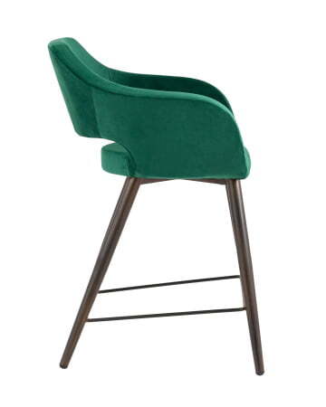 Стул полубарный Саймон велюр тёмно-зелёный (Стул полубарный Саймон темно-зеленый)