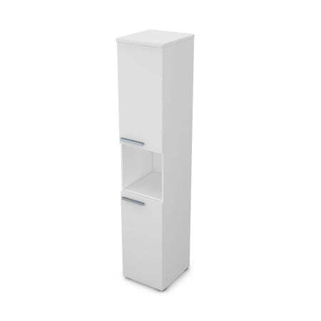 9П.005.6 Пенал высокий с нишей (400x450x2045) (Белый премиум)