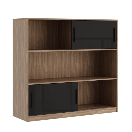 Стеллаж средний, глянец AST33951721 (Дуб/черный)