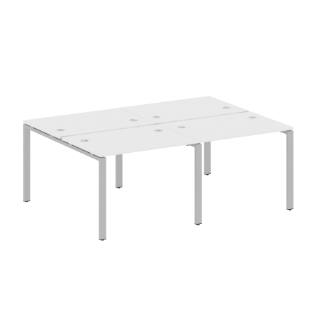 Рабочая станция на 4 раб. места Metal System Style БП.СМ-4.1 2000x1475x750 (Белый/Серый металл)