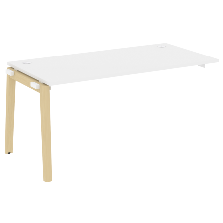 Наборный элемент рабочей станции на деревянных опорах Onix Wood OW.1.NRS-4.8 1580x800x750 (Белый Бриллиант/Дуб Светлый)