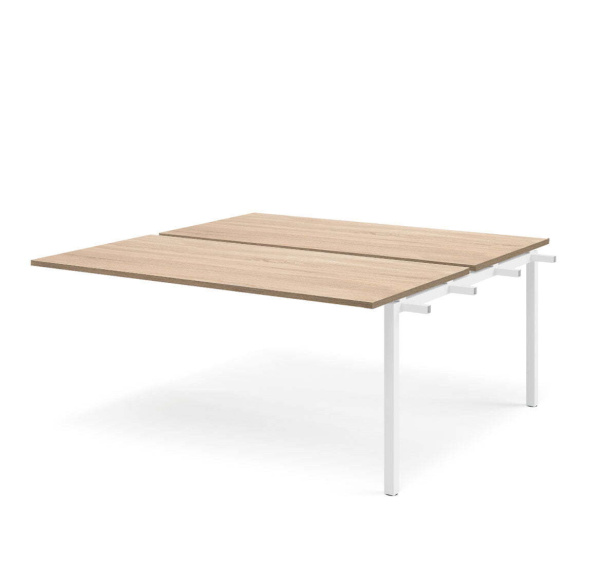 TOUR LIGHT Бенч-система 2 рабочих места 160143 (Дуб калифорнийский/Белый металл)