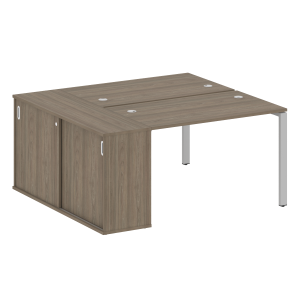 Рабочая станция с опорным шкафом-купе Metal System Style БП.РС-СШК-1.2 1610x1475x750 (Вяз/Серый металл)