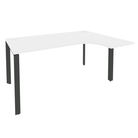 Стол эргономичный правый на П-образном м/к Onix O.MP-SA-4R 1580x1180x750 (Белый Бриллиант/Черный металл)