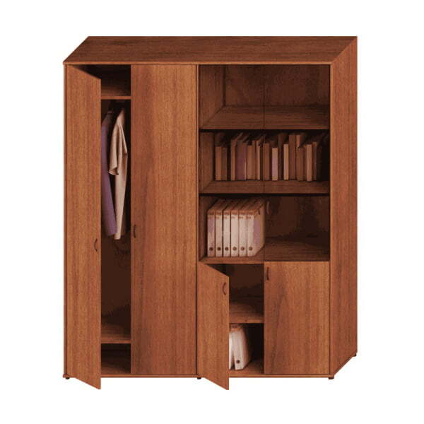 Шкаф комбинированный высокий (одежда + стекло) Престиж Исп.60 1750x460x2030 (Темный орех)