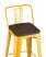 Стул барный TOLIX WOOD со спинкой желтый (Стул барный Tolix желтый глянцевый, темное дерево)