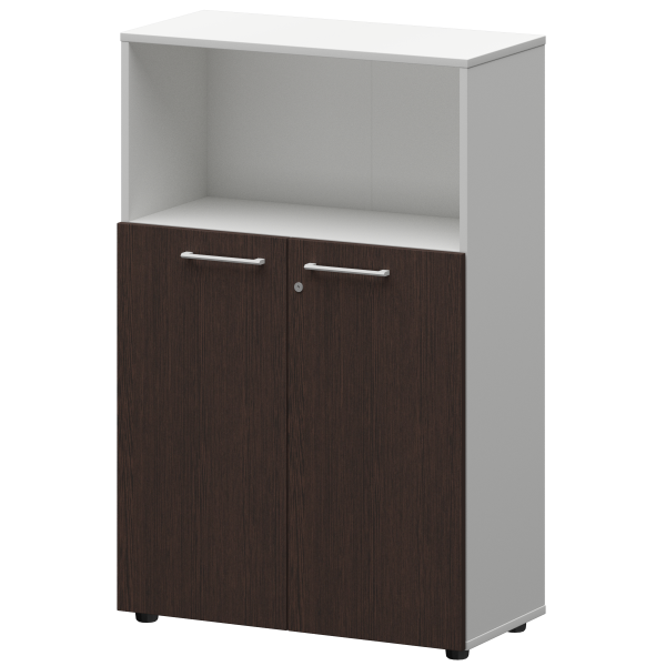 Шкаф средний с нишей Кортез СМШ38.28F(Б) 792x362x1190 (Дуб венге/Белый)