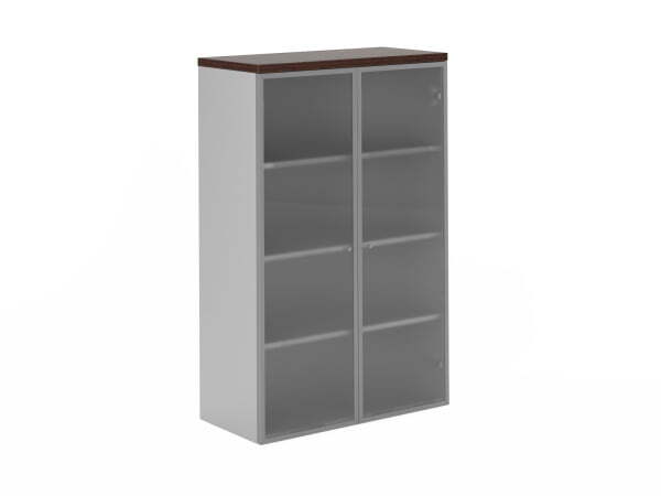 Шкаф с алюм. стеклянными дверями Flash FLS323 900x420x1411 (Дуб темный)