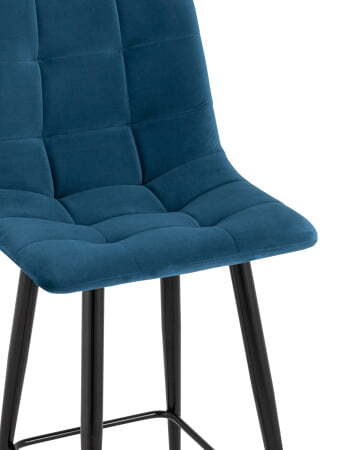 Стул полубарный Джанго велюр синий высота сиденья 60 см (Стул полубарный Джанго синий)