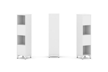 Набор стеллажа 2-х сторонний, 4 яруса SN.NSD-411 (387х400х1615) (Белый/Металл Белый)