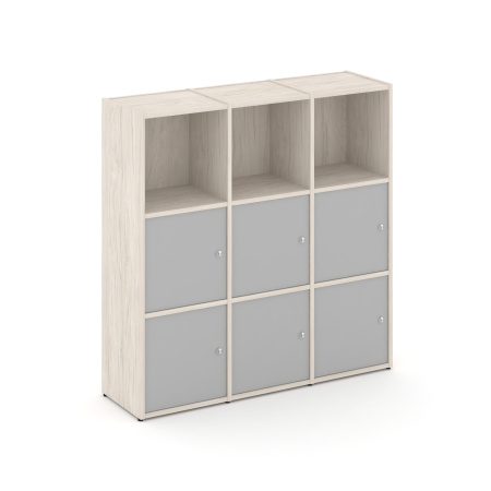 Стеллаж Locker Plus LK.K-003 1188x350x1203 (Денвер Светлый | Серый)