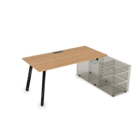 10СТО.084 Стол с тумбой опорной (1600x800x750) (RomanoЧерный глянец)