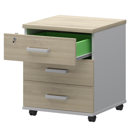 Тумба подкатная Смарт СМТ-3П Тип2 434x450x620 (Белый/Кронберг)