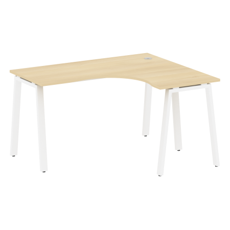 Стол криволинейный правый Metal System Style БА.СА-3 Пр 1400x1200x750 (Акация/Белый металл)