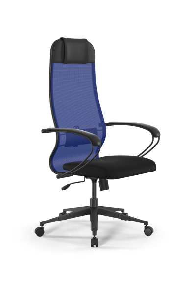 Кресло для руководителя Метта Sit 10 B1-111K - X2+UMF(X1) /Ub00/Wh00/K1bL(M09.B11.G19.W02) (Синий | Черный)