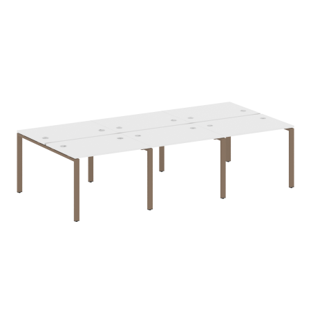 Рабочая станция на 6 раб. мест Metal System Style БП.СМ-6.1 3000x1475x750 (Белый/Мокко металл)