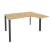 Стол эргономичный правый на П-образном м/к Onix O.MP-SA-3R 1380x1180x750 (Тиквуд Темный/Белый Металл)
