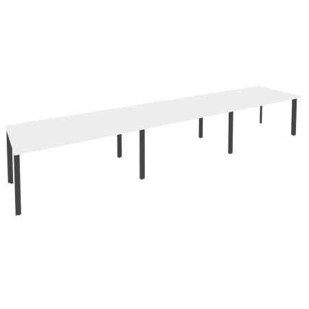 Стол переговорный Onix O.MP-PRG-3.4 4740x980x750 (Белый Бриллиант/Черный металл)