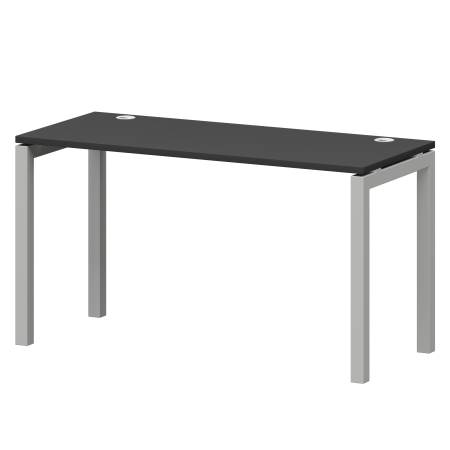 Стол на металлокаркасе Смарт СМС25-П-14К.60.Пр50 1400x600x750 (Графит/Белый)