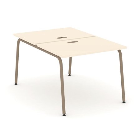 Рабочая станция 2 места ES.D.RS-2.1-LK (980х1500х750) (Сатин/Металл Латте)
