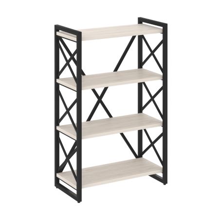 Стеллаж на регулируемых опорах-4 полки VR.L-MST.O-4.8 800x400x1280 (Денвер Светлый/Черный металл)