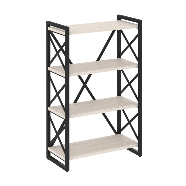 Стеллаж на регулируемых опорах-4 полки VR.L-MST.O-4.8 800x400x1280 (Денвер Светлый/Черный металл)