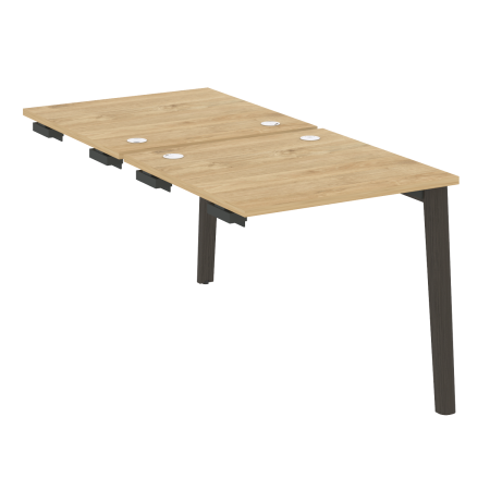 Стол-приставка двойной на деревянных опорах Onix Wood OW.D.SPR-0.8 780x1635x750 (Тиквуд Светлый/Дуб Темный)