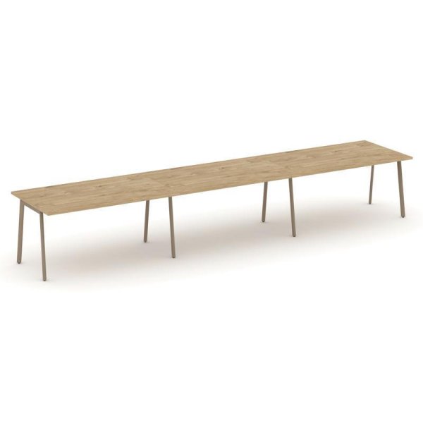 Стол переговорный ES.PRG-3.4-P (4740х980х750) (Тиквуд Светлый/Металл Латте)