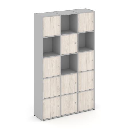 Стеллаж Locker Plus LK.K-009 1188x350x1983 (Серый | Денвер Светлый)