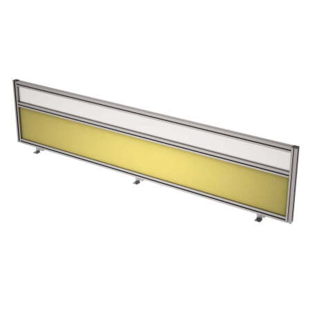 9БТС.0418.6 Барьер из ткани и стекла в алюминиевом профиле, фронтальный (1800x29x400) (Lemon/стекло матовое)