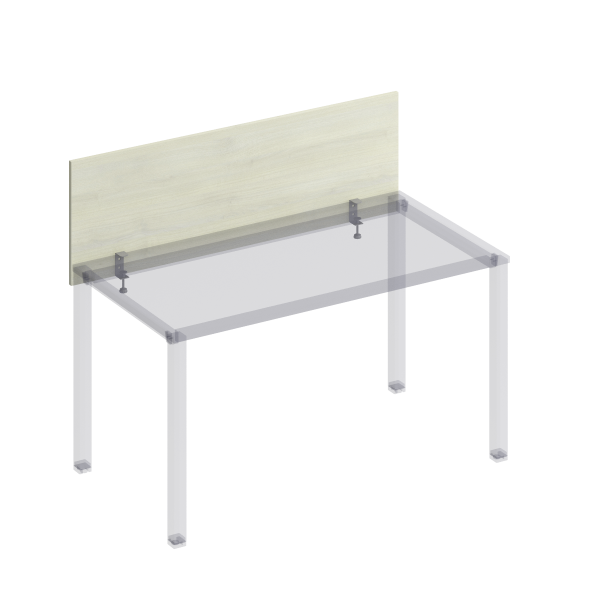 Экран настл. фронт. с кроншт. для стола 140 на мет. каркасе КФ Комфорт КФ К.842 1400x450x18 (Дуб шамони светлыйСерый)