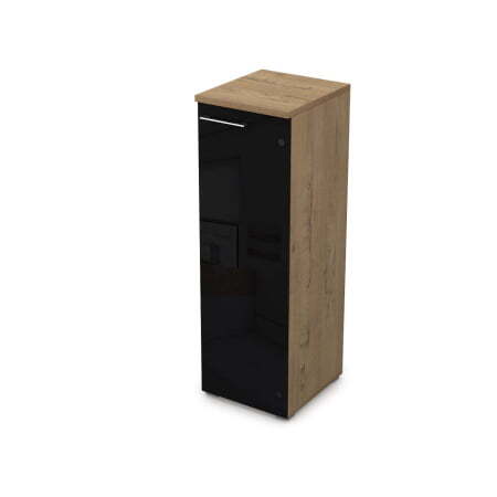 Пенал средний со стеклом левый Gloss line 9НП.017.7 Л 400x450x1245 (Teakwood)