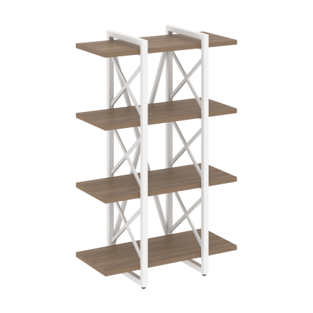Стеллаж на регулируемых опорах-4 полки VR.L-MST.O-4.4V 800x400x1280 (Дуб Аризона/Белый металл)