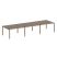 Переговорный стол 3 столешницы Metal System Style БП.ПРГ-3.3 4200x1235x750 (Дуб Наварра/Серый металл)