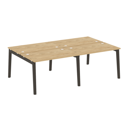 Рабочая станция на деревянных опорах Onix Wood OW.D.RS-4.2.7 2360x1475x750 (Тиквуд Светлый/Дуб Темный)