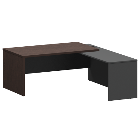 Стол руководителя правый Кортез KZP-18R 1800x2000x750 (Дуб венге/Графит)