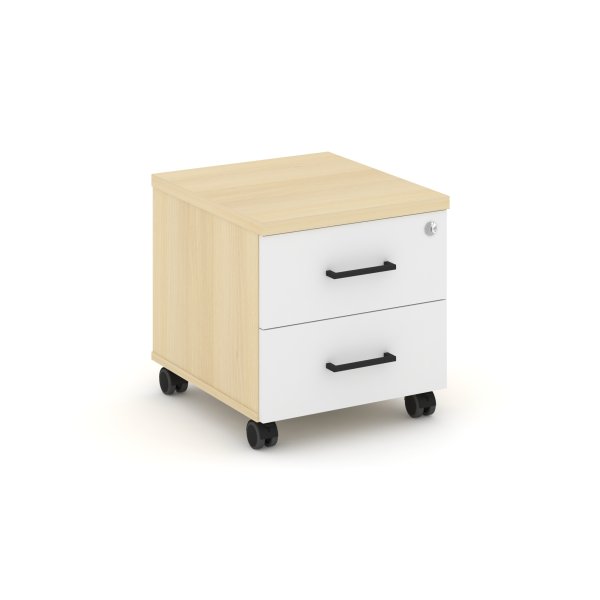 Тумба мобильная 2 ящика стандартные колеса SN.TM-001 (416х460х437) (Акация Лорка/Белый)