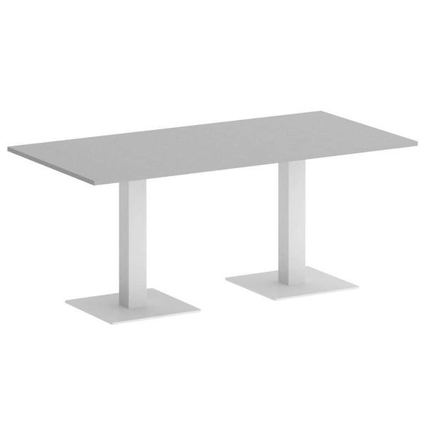 Стол прямоугольный VR.SP-5-180.2 1800x900x750 (Белый/Серый Металл)