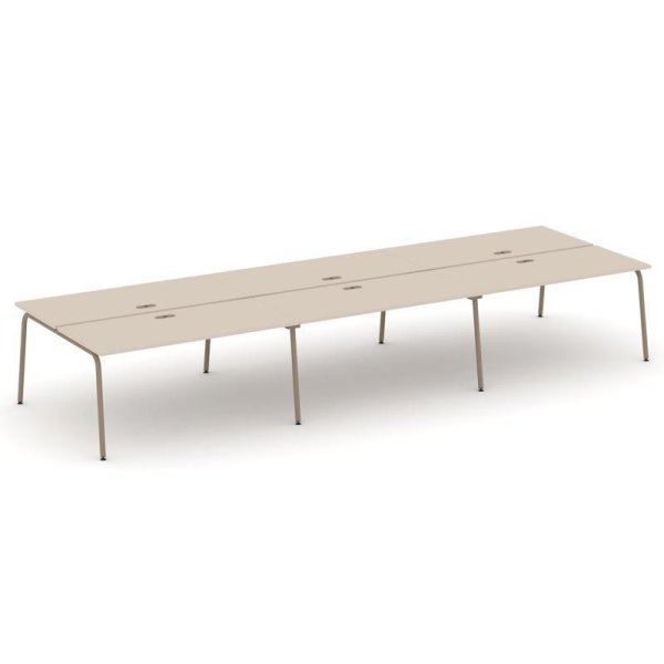 Рабочая станция 6 мест ES.D.RS-6.4-LK (4740х1500х750) (Капучино/Металл Латте)
