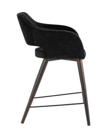 Стул полубарный Саймон велюр черный (Стул полубарный Саймон черный)
