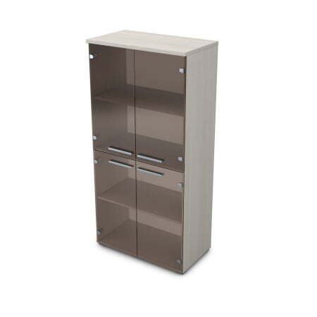 9Ш.004.7 Шкаф со стеклом (800x450x1645) (Ivory)