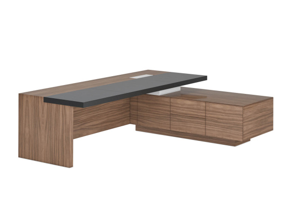 Стол письменный правый GALAXY 220 (2200х1800х750) (Шпон Грецкого ореха TA23YA)