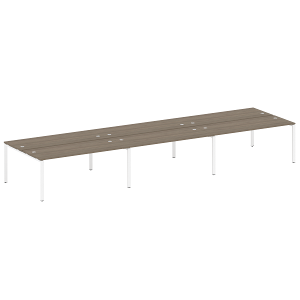 Рабочая станция на 6 раб. мест Metal System Style БП.СМ-6.5 5400x1475x750 (Вяз/Белый металл)