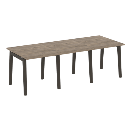 Стол переговорный на деревянных опорах Onix Wood OW.PRG-3.0 2340x980x750 (Тиквуд Темный/Дуб Темный)